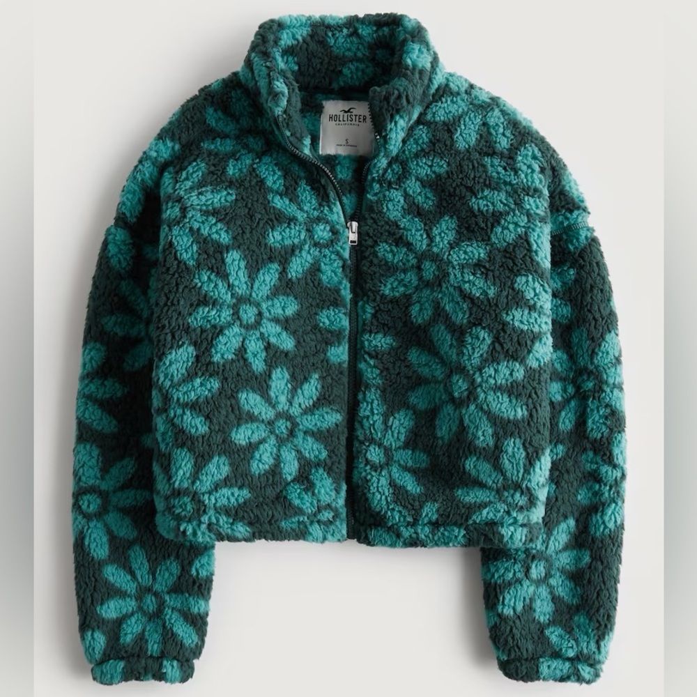 VIRAL Hollister Sherpa Full-Zip Sweatshirt